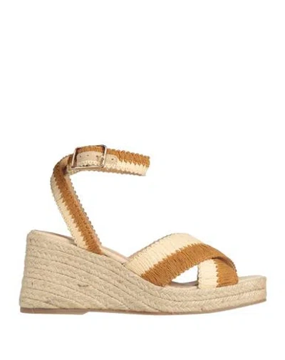 Castaã±er Castañer Woman Espadrilles Tan Size 7.5 Textile Fibers, Plastic In Nude