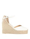 Castaã±er Castañer Woman Espadrilles White Size 10 Textile Fibers