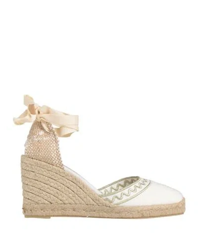 Castaã±er Castañer Woman Espadrilles White Size 10 Textile Fibers