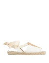 Castaã±er Castañer Woman Espadrilles White Size 6 Textile Fibers In White