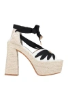 Castaã±er Castañer Woman Espadrilles White Size 7.5 Textile Fibers