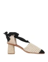 Castaã±er Ginny Crochet Sandal In Ivory Negro In Beige