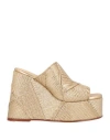 Castaã±er Castañer Woman Sandals Gold Size 7.5 Textile Fibers In Gold