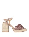 Castaã±er Castañer Woman Espadrilles Khaki Size 7.5 Textile Fibers In Beige