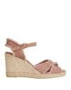 Castaã±er Castañer Woman Espadrilles Pink Size 10 Textile Fibers
