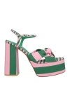 Castaã±er Castañer Woman Sandals Pink Size 6.5 Textile Fibers