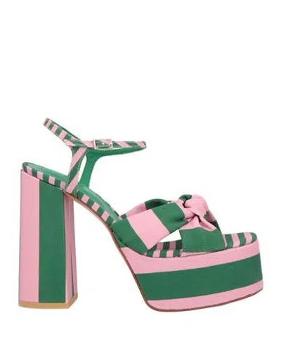 Castaã±er Castañer Woman Sandals Pink Size 6.5 Textile Fibers