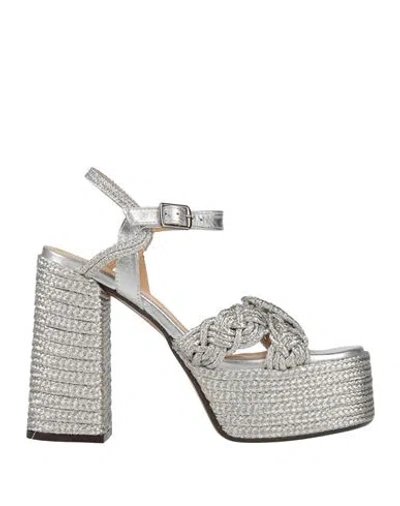 Castaã±er Felicity 130mm Metallic Sandals In Silver