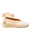 Shop Castaã±er Women's Ankle Ties Canvas Espadrilles In Beige