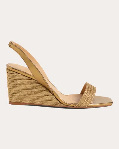 Castaã±er Barby 80mm Wedge Espadrilles In Gold