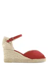 Castaã±er Carol 70mm Wedge Espadrilles In Red