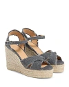 CASTAÃ±ER WOMEN'S BROMELIA FRAYED CROSSOVER STRAP ESPADRILLE WEDGE PLATFORM SANDALS