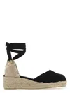 Castaã±er Black Canvas Carina Wedges