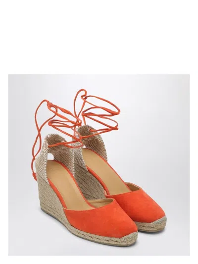 CASTAÃ±ER WOMEN'S CARINA 8/007 PAPAYA-COLOURED ESPADRILLES
