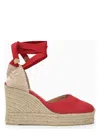 Castaã±er Braided-raffia 110mm Espadrilles In Red
