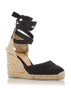 Castañer Women's Carina Ankle Tie Espadrille Wedge Sandals In Black
