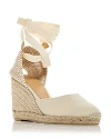 Castañer Women's Carina Ankle Tie Espadrille Wedge Sandals In Ivory