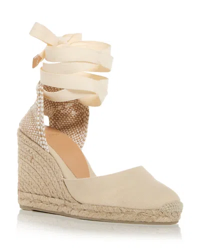Castaã±er Women's Carina Espadrille Wedge Sandals In Ivory
