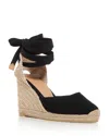 Castaã±er Black Canvas Carina Wedges In Black