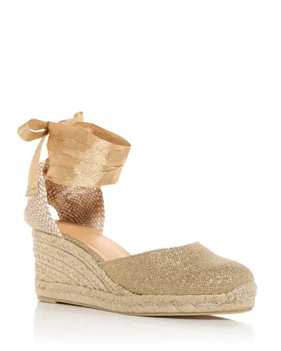 Castaã±er Women's Carina Espadrille Wedge Sandals In Oro Claro