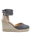 Castaã±er Castaner Lurex Carina Wedge Espadrilles In Grey