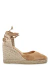 Castaã±er Castañer Woman Espadrilles Sand Size 9 Leather In Tostado