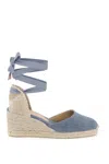 Castaã±er Bianca Canvas Ankle-strap Espadrille Sandals In Blue