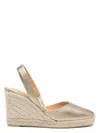 Castaã±er Carissa Leather Espadrilles In Golden