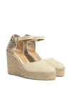 CASTAÃ±ER WOMEN'S CAROL ALMOND TOE ESPADRILLE WEDGE PLATFORM D'ORSAY PUMPS