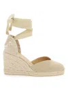 Castaã±er Carina Jute Wedge Espadrilles In Beige