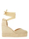 Castaã±er Castañer Carina Ankle Strap Wedge Espadrilles In Gold