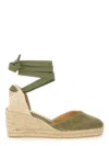 Castaã±er Lace-up Chiara Espadrilles With Wedge 9cm In Green