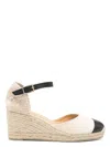 Castaã±er Coraline Canvas Espadrilles Braided Raffia Sole In White