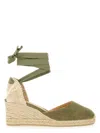 Castaã±er Lace-up Chiara Espadrilles With Wedge 9cm In Green