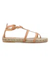 Castaã±er Castañer Ancient Greek Sandals X Castañer Woman Espadrilles Salmon Pink Size 7.5 Leather In Natural