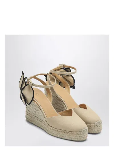 CASTAÃ±ER WOMEN'S EXPADRILLAS COCO 105 SAND COLOR WITH FLOWER
