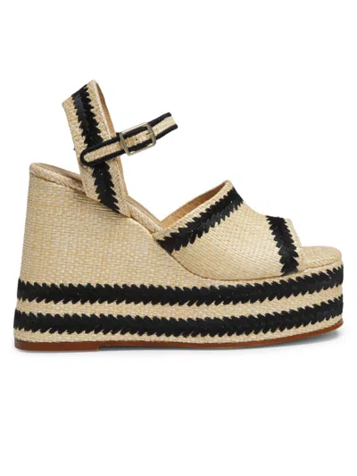 CASTAÃ±ER WOMEN'S FORTUNA RAFFIA WEDGE SANDALS