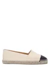 Castaã±er Castaner Canvas Slip-on Espadrilles With Leather Cap Toe In Crudo   Black