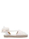 Castaã±er Kimita Tie-up Espadrille Flats In Crudo White