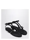 Castaã±er Studded Embellishments Open Toe Flat Sandals In Black