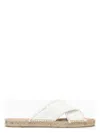 Castaã±er Castañer Palmera Glittered Fringed Espadrille Slides In White