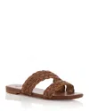 Castaã±er Women's Paz Woven Slide Sandals In Chocolate