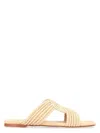 Castaã±er Prado Raffia Slides In Beige