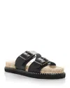 Castaã±er Castañer Ter Leather Flat Sandals In Negro