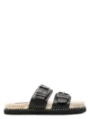 Castaã±er Castañer Ter Leather Flat Sandals In Black