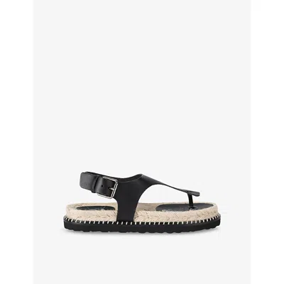 Castaã±er Womens Castaner Tokio Leather Thong Sandals In Black