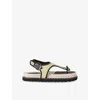 Castañer Open Toe Flat Sandals In Black/comb