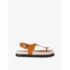 Castaã±er Castañer Tokio Leather Thong Sandals In Brown