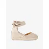 Castaã±er Womens Castaner Carina Cotton Wedge Espadrilles In Beige