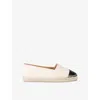 Castaã±er Castaner Canvas Slip-on Espadrilles With Leather Cap Toe In White/blk